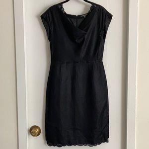 Black cocktail dress w lace detailing